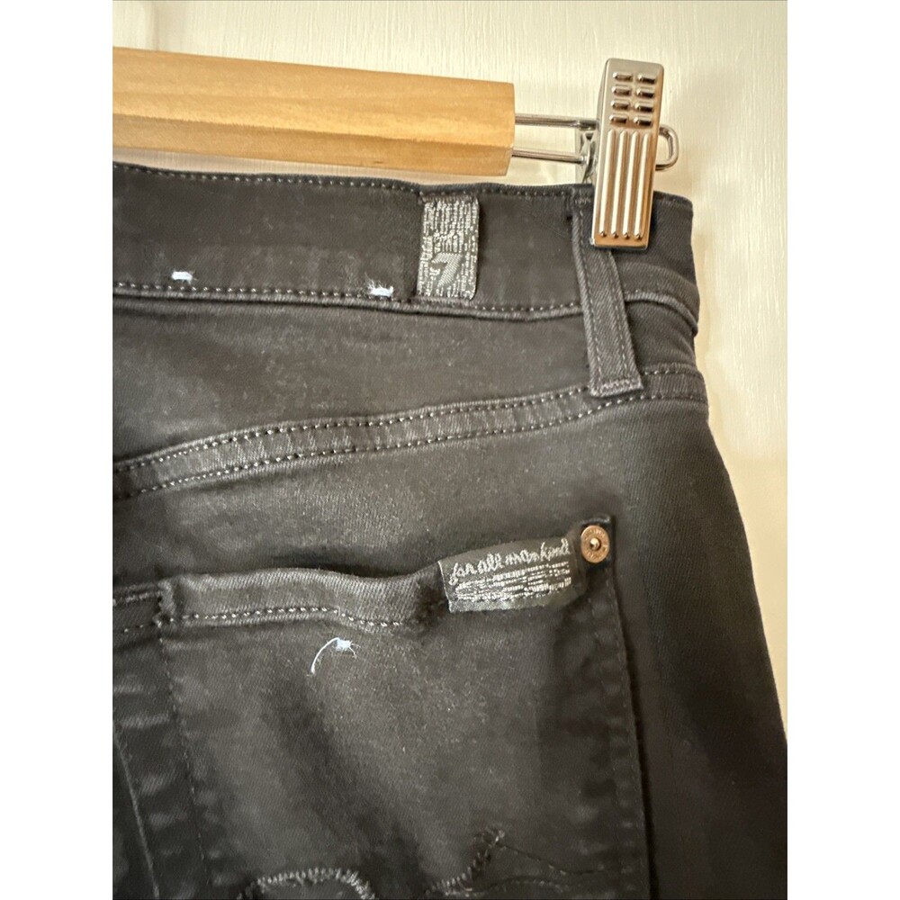7 For All Mankind B(air) Original Bootcut Stretch Black Jeans Women's Size 27x32 - Picture 6 of 10
